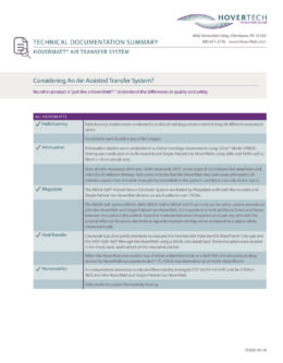 HoverMatt® Air Transfer Mattress – Technical Documentation Summary