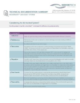Technical Specifications for HoverMatt® Air Assist System